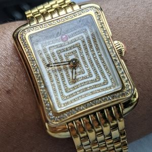 COPY - LIMITED EDITION MICHELE DIAMOND DECO GOLD WATCH